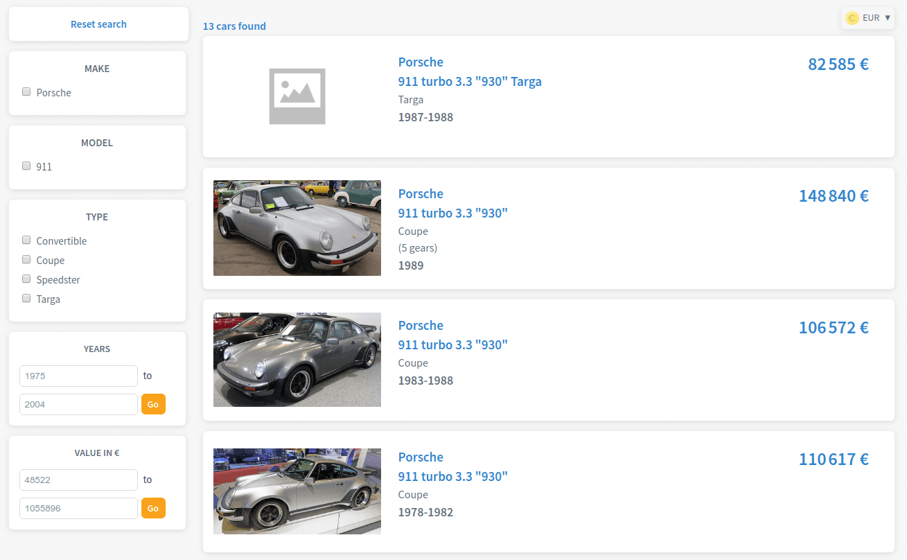 Collector Car Value search